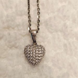 Small Sterling Silver Heart Pendant 18" Chain, Two Sided/Two Looks 😍